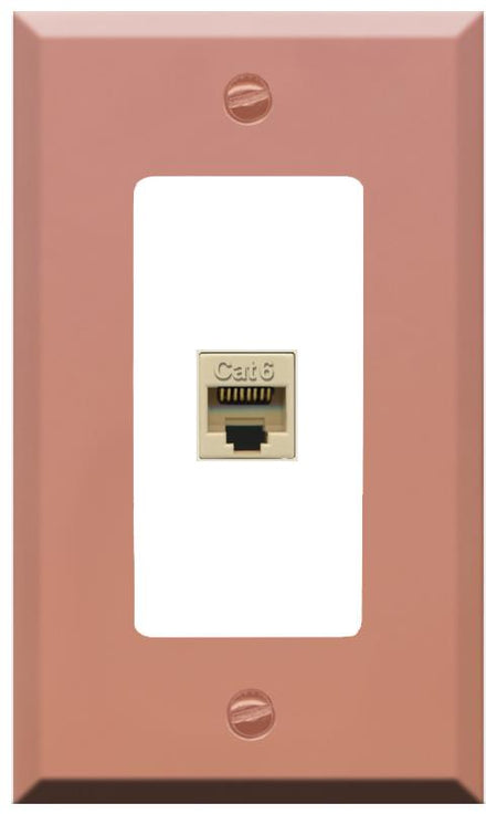 RiteAV CAT6-IVORY Wall Plate [Rose Gold-White]