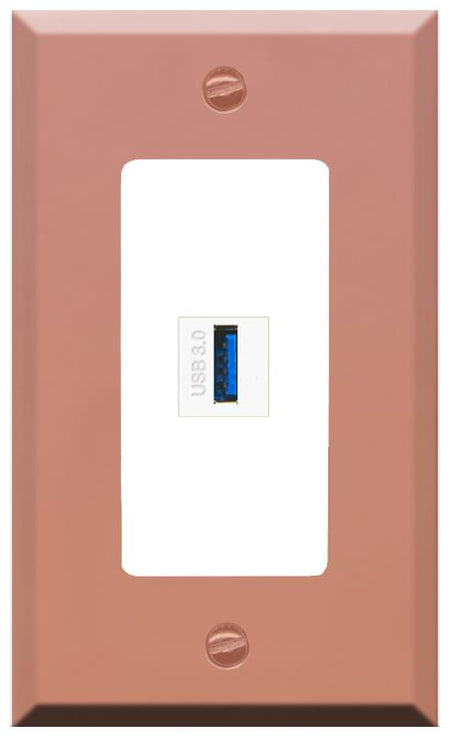 RiteAV USB-3 Wall Plate [Rose Gold-White]