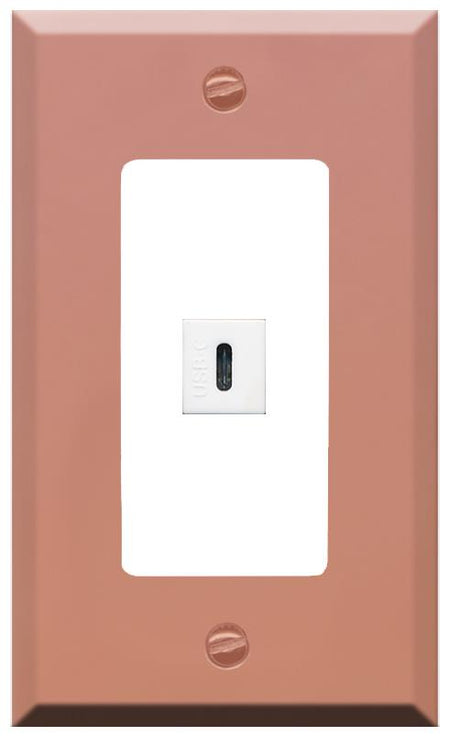 RiteAV USBC Wall Plate [Rose Gold-White]