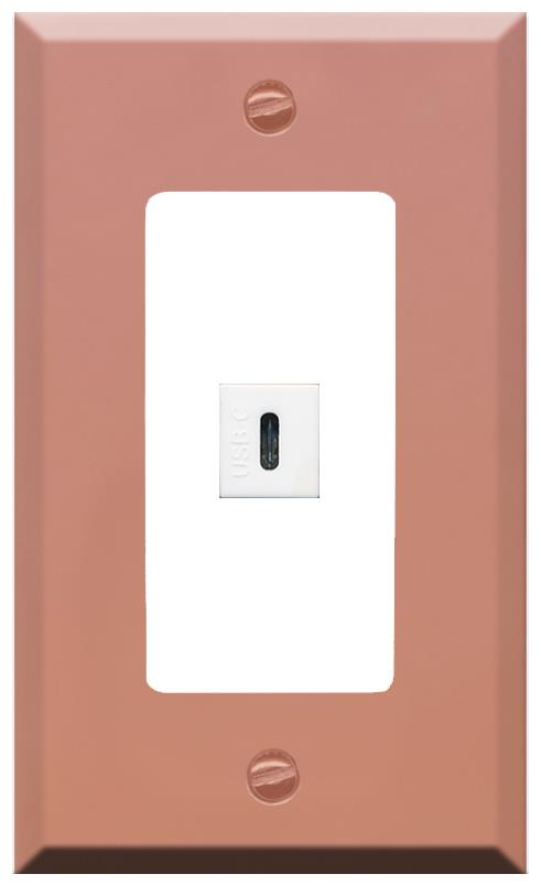 RiteAV USBC Wall Plate [Rose Gold-White]