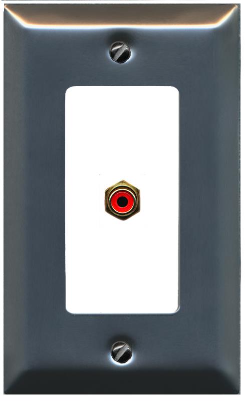 RiteAV RCA-RED Wall Plate [Stainless-White]