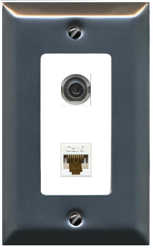 3.5mm CAT6 Wall Plate [White]