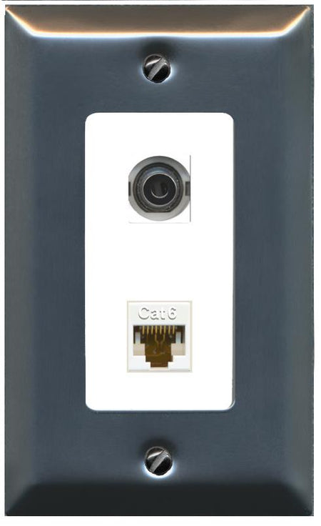 3.5mm CAT6 Wall Plate [White]