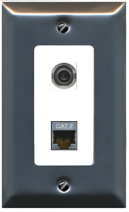 3.5mm CAT7 Wall Plate [White]