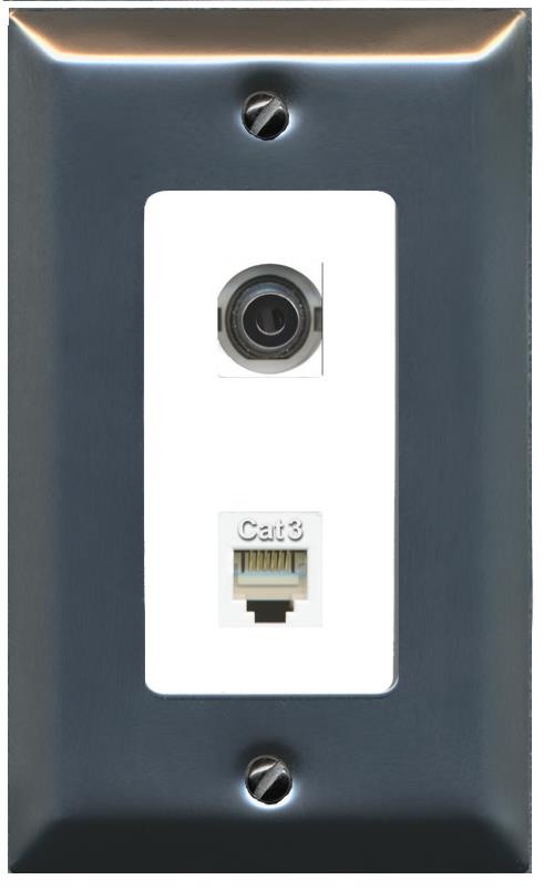 3.5mm PHONE Wall Plate [White]