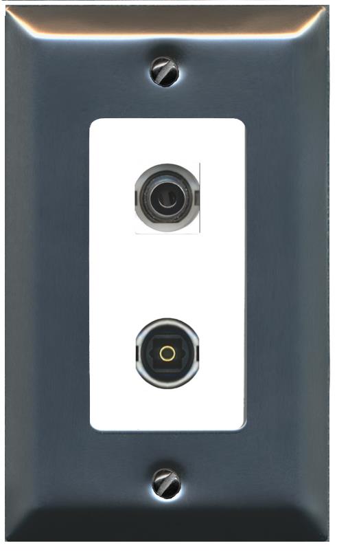 3.5mm TOSLINK Wall Plate [White]