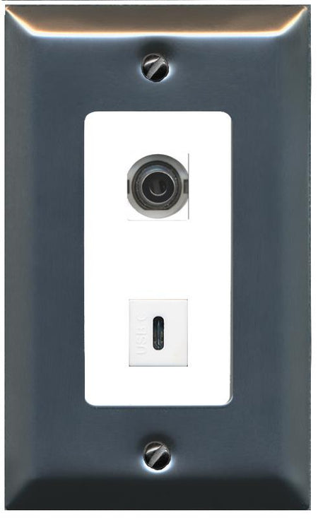 3.5mm USBC Wall Plate [White]