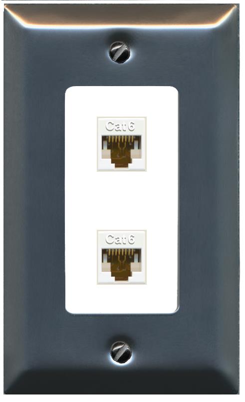 2 CAT6 Wall Plate [White]