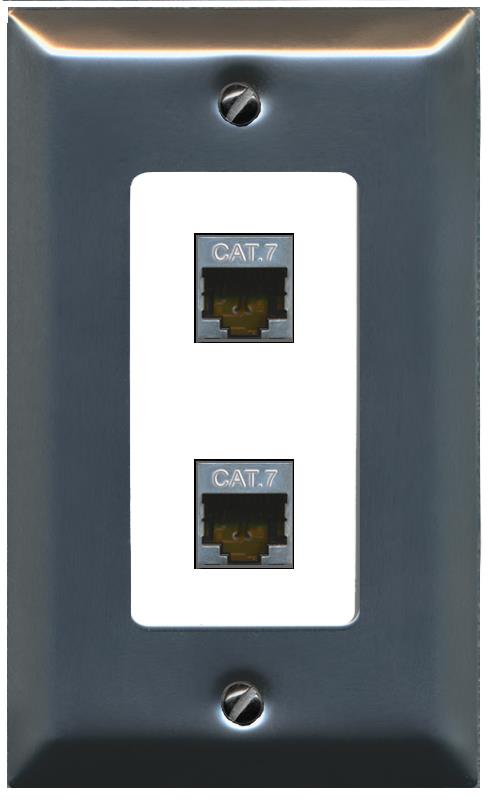 2 CAT7 Wall Plate [White]