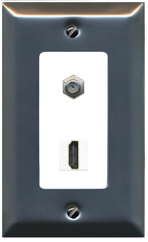 COAX HDMI Wall Plate [White]