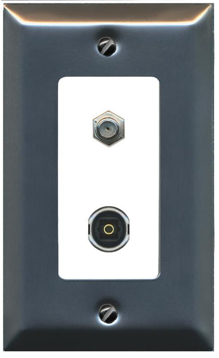 COAX TOSLINK Wall Plate [White]