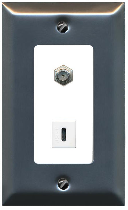 COAX USBC Wall Plate [White]