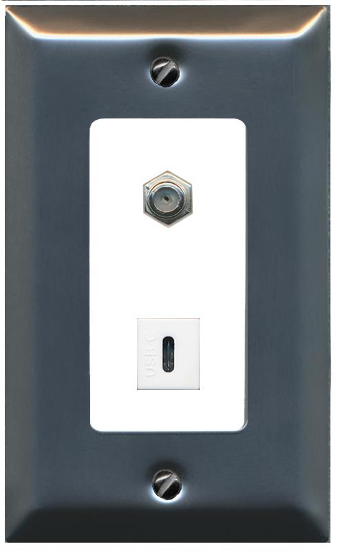COAX USBC Wall Plate [White]