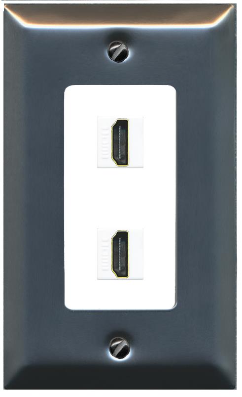 2 HDMI Wall Plate [White]