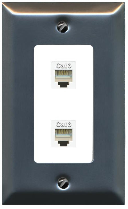 2 PHONE Wall Plate [White]