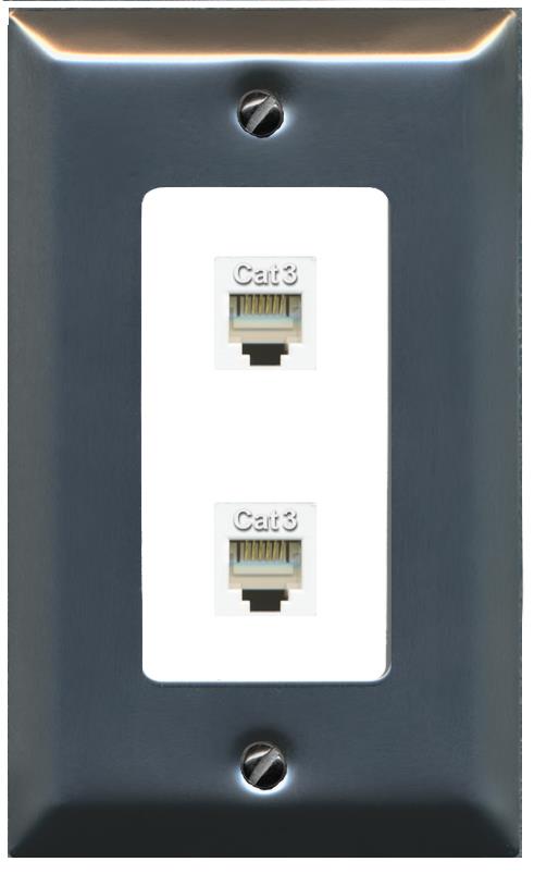 2 PHONE Wall Plate [White]