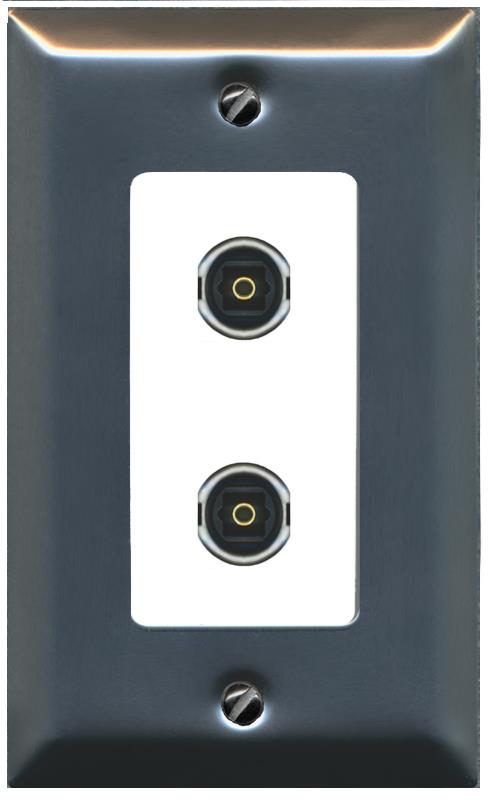 2 TOSLINK Wall Plate [White]
