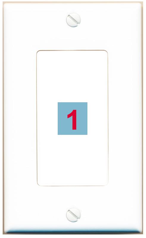 DecorZ Custom Wall Plate White with 1 Keystone Port