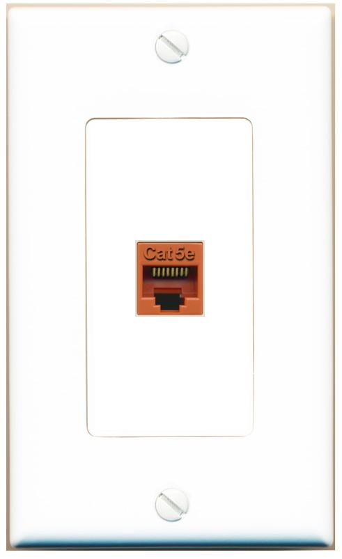 CAT5E-ORANGE Wall Plate [White]