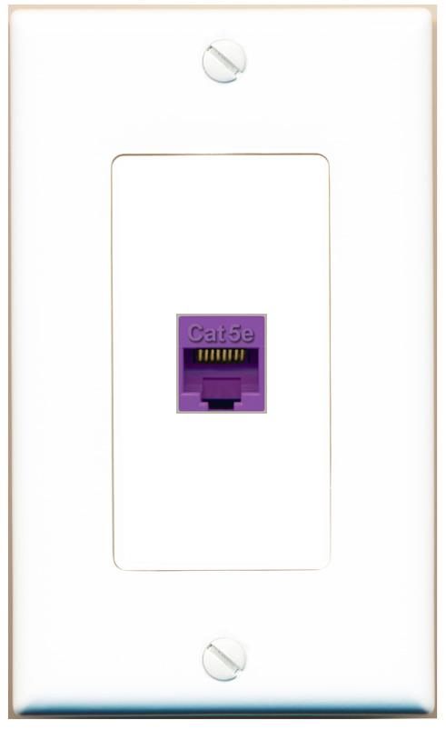 CAT5E-PURPLE Wall Plate [White]