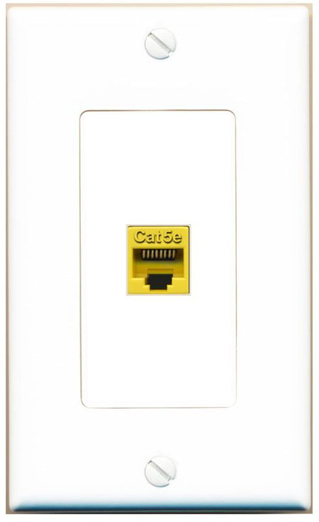 CAT5E-YELLOW Wall Plate [White]