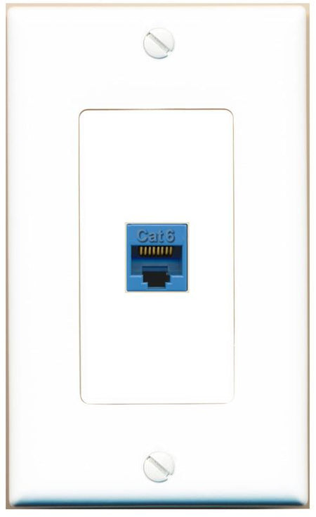 CAT6-BLUE Wall Plate [White]