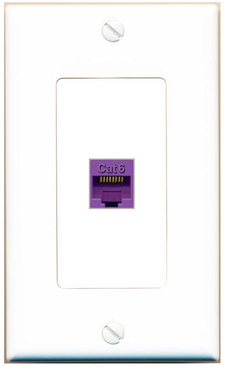 CAT6-PURPLE Wall Plate [White]
