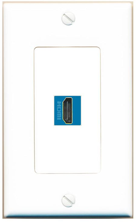 HDMI-BLUE Wall Plate [White]