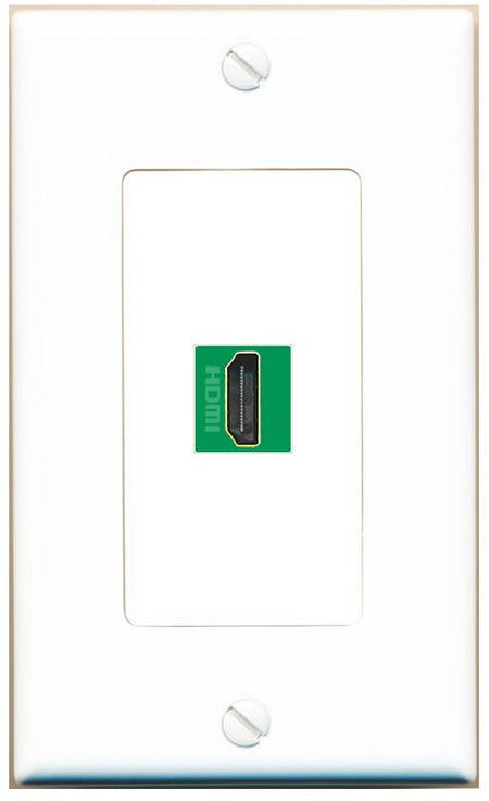 HDMI-GREEN Wall Plate [White]