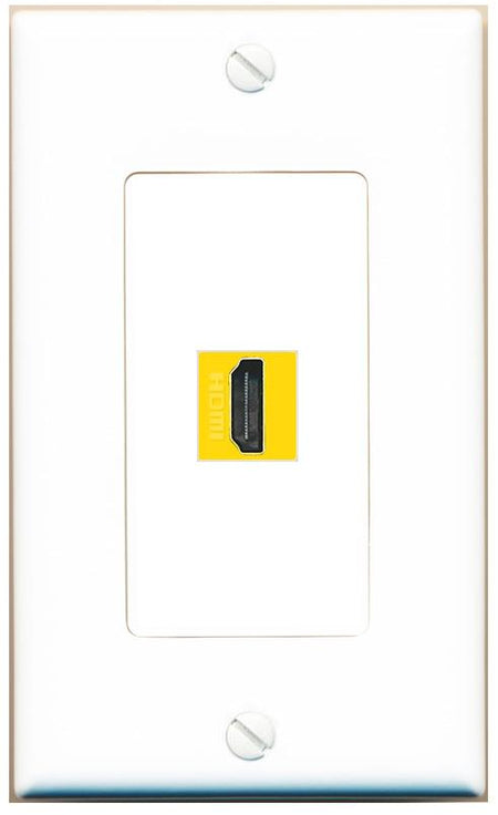 HDMI-YELLOW Wall Plate [White]
