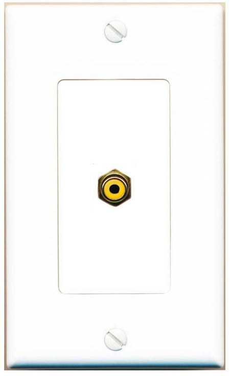 RCA-YELLOW Wall Plate [White]