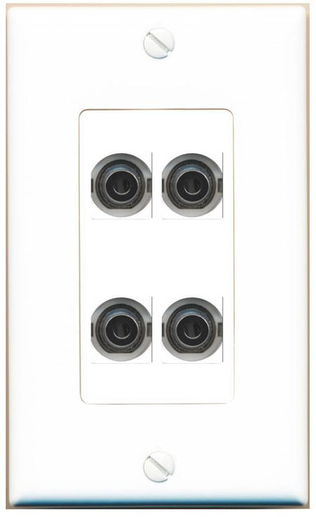 RiteAV 4 3.5mm Wall Plate [White]