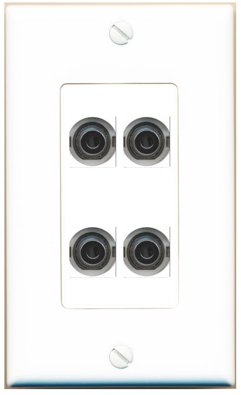RiteAV 4 3.5mm Wall Plate [White]