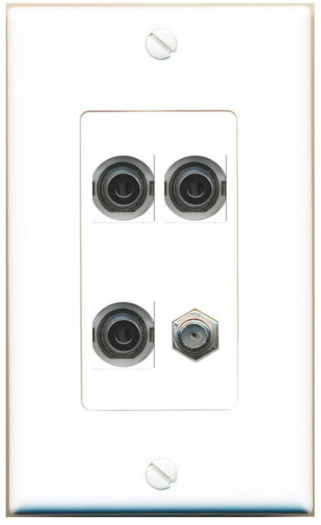 RiteAV 3 3.5mm COAX Wall Plate [White]
