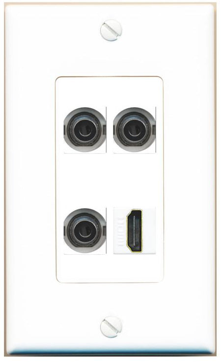 RiteAV 3 3.5mm HDMI Wall Plate [White]