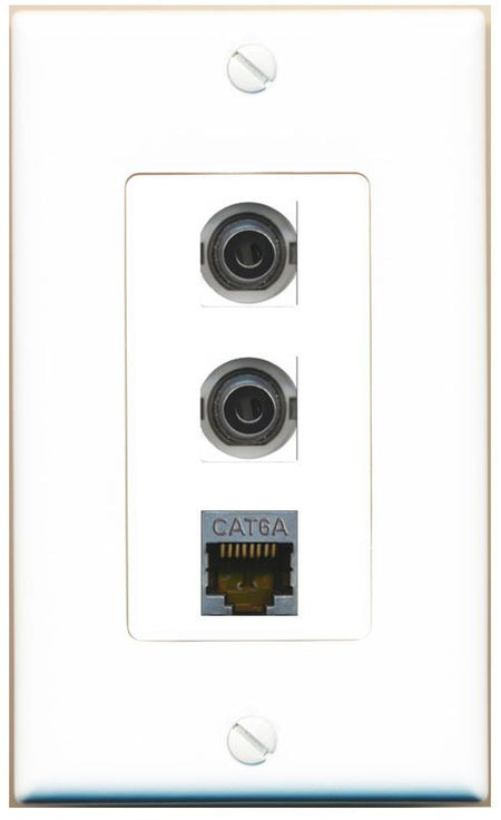 2 3.5mm CAT6A Wall Plate [White]