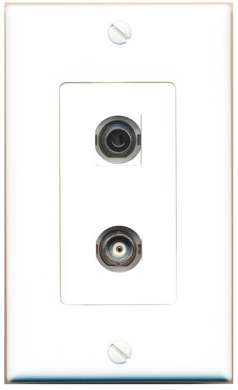 3.5mm BNC Wall Plate [White]