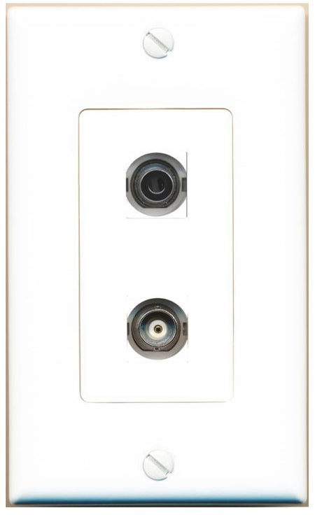 3.5mm BNC Wall Plate [White]