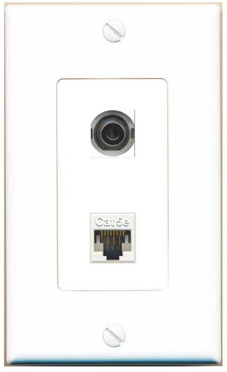 3.5mm CAT5E Wall Plate [White]