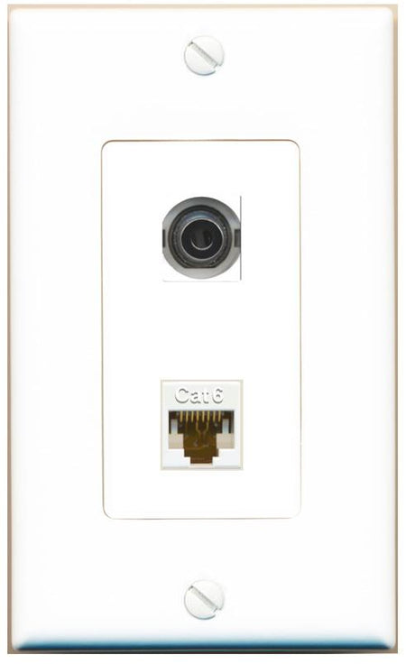 3.5mm CAT6 Wall Plate [White]