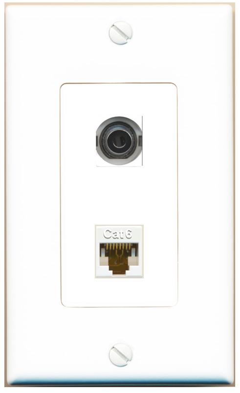 3.5mm CAT6 Wall Plate [White]
