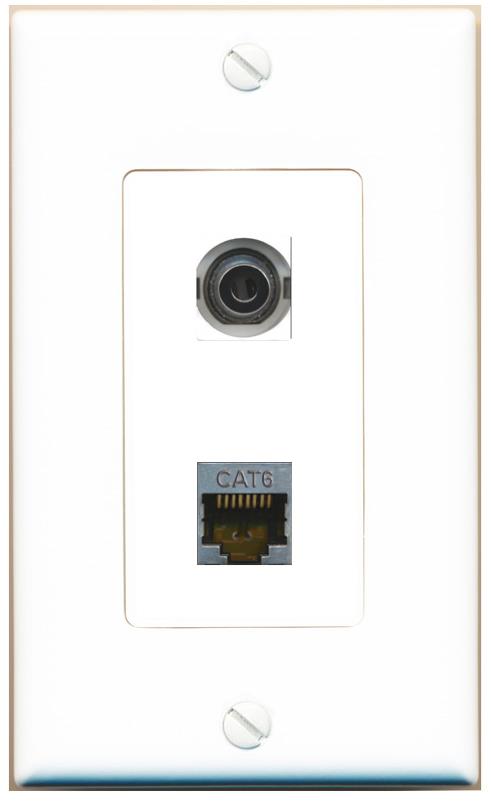 3.5mm CAT6-SHIELDED Wall Plate [White]