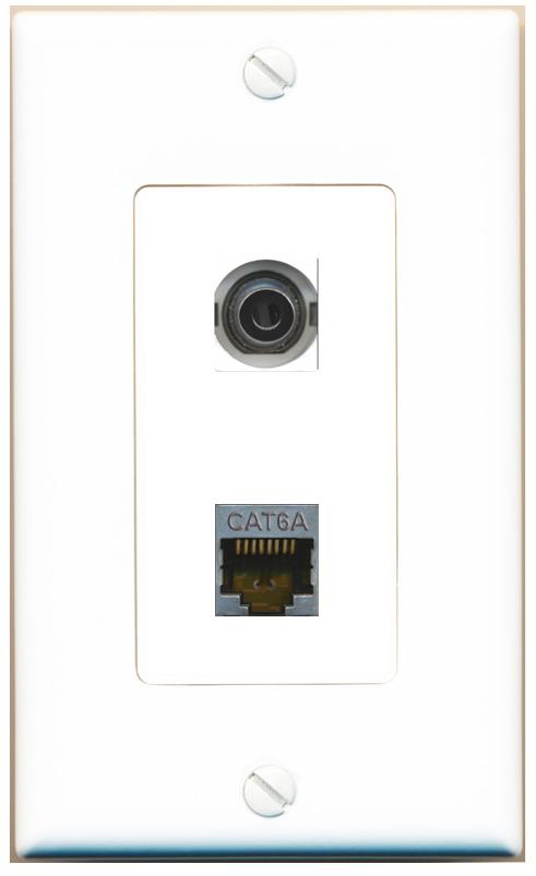 3.5mm CAT6A Wall Plate [White]