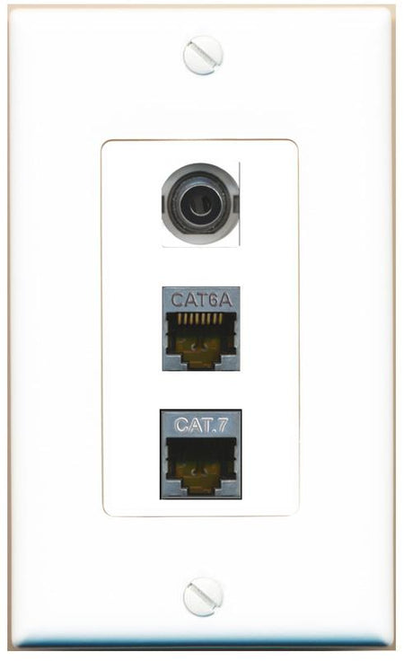 3.5mm CAT6A CAT7 Wall Plate [White]
