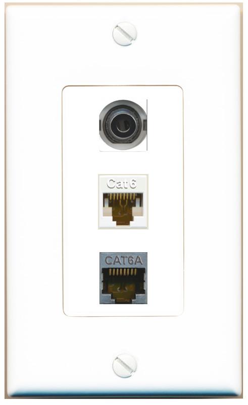 3.5mm CAT6 CAT6A Wall Plate [White]