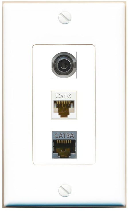 3.5mm CAT6 CAT6A Wall Plate [White]