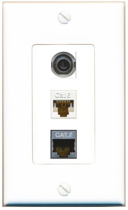 3.5mm CAT6 CAT7 Wall Plate [White]