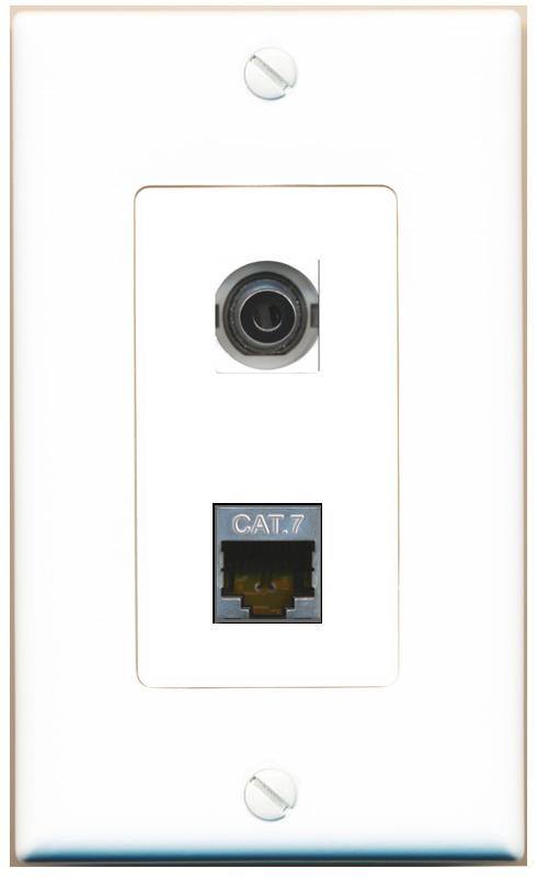 3.5mm CAT7 Wall Plate [White]