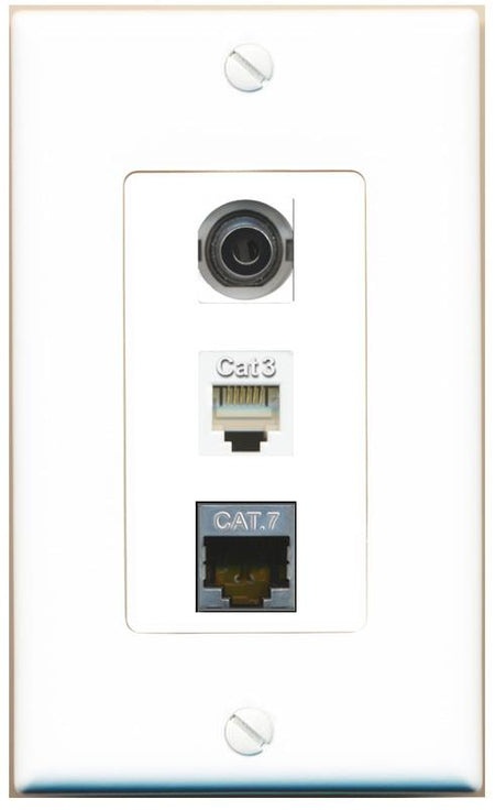 3.5mm CAT7 PHONE Wall Plate [White]