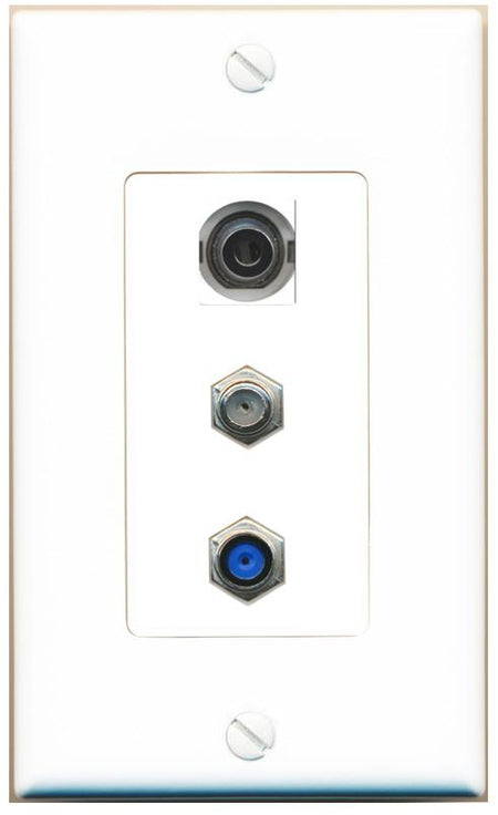 3.5mm COAX F81 Wall Plate [White]